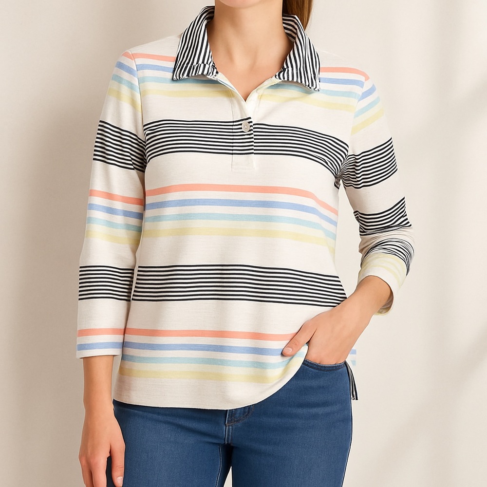 T by Talbots Women’s Large Petite UPF 50 Top Blouse Shirt 12P–14P Sun Protection